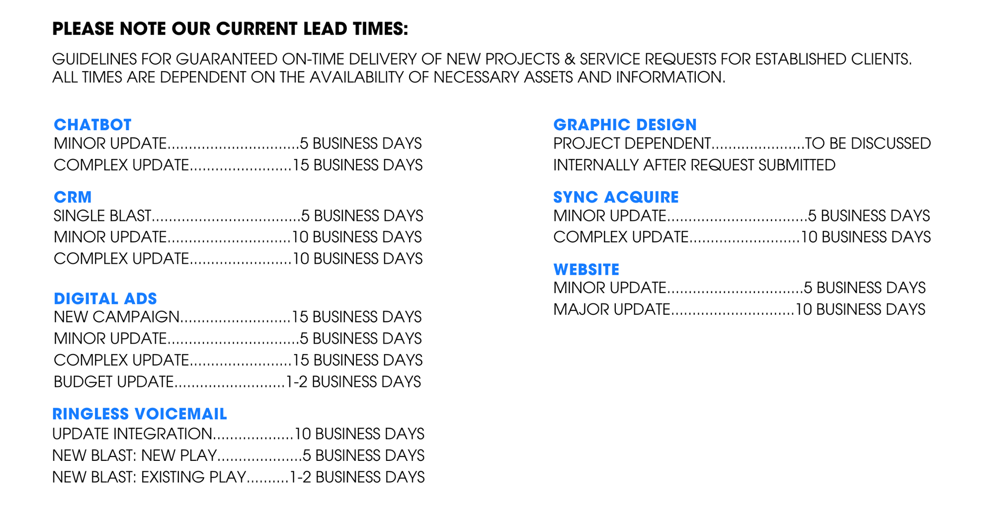 Lead Times